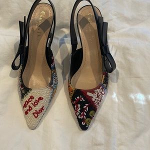 Dior beaded sling backs